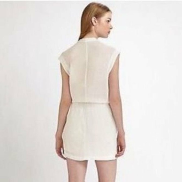 JAMES PERSE Standard DRAWSTRING White LINEN Dress - Picture 2 of 2